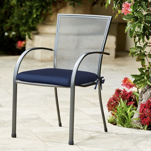 Peak Season Sunbrella® Easy-Care Outdoor Seat Pad, 2-pack, Blue, 18x19x2 (NEW)