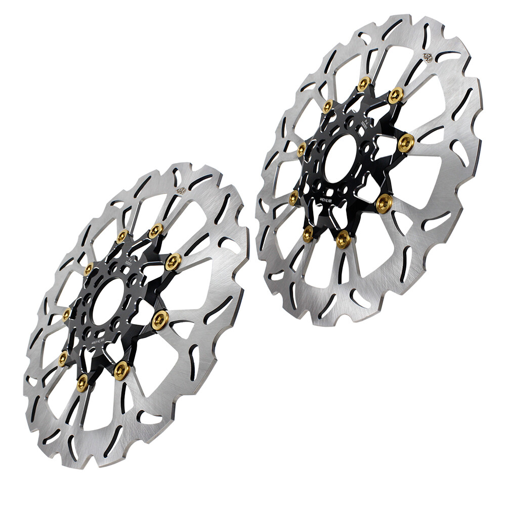 Black Gold Big Floating Front Brake Rotor for Harley Fat Bob Low Rider/ST FXDRS