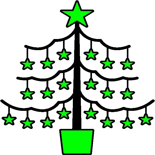 30 Custom Green Star Tree Personalized Address Labels