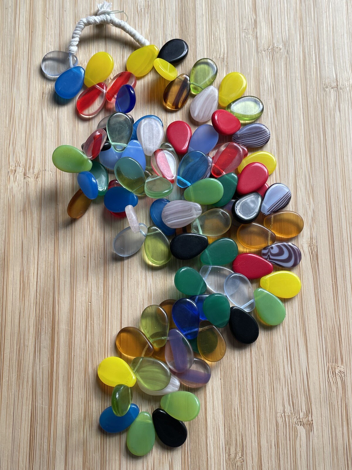 African Trade Beads Mali Wedding Necklace Czech Paddle Glass