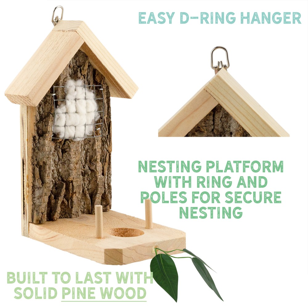 Backyard Hummingbird Nester; Rustic Handmade Hummingbird Nest Builder