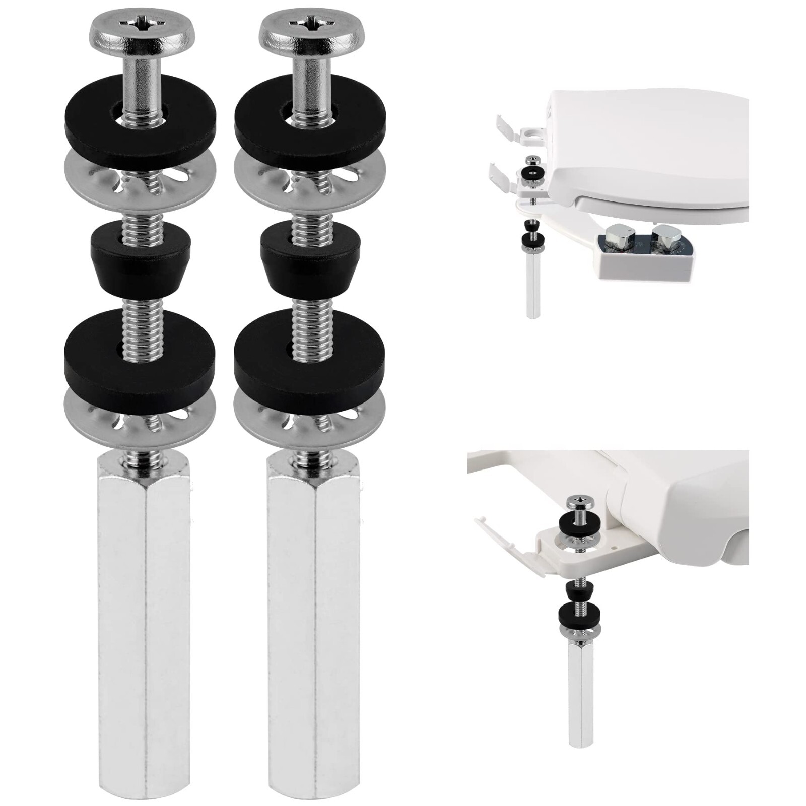 Toilet Seat Screws,Stainless Steel Toilet Seat Bolts with Long Downlock Nuts