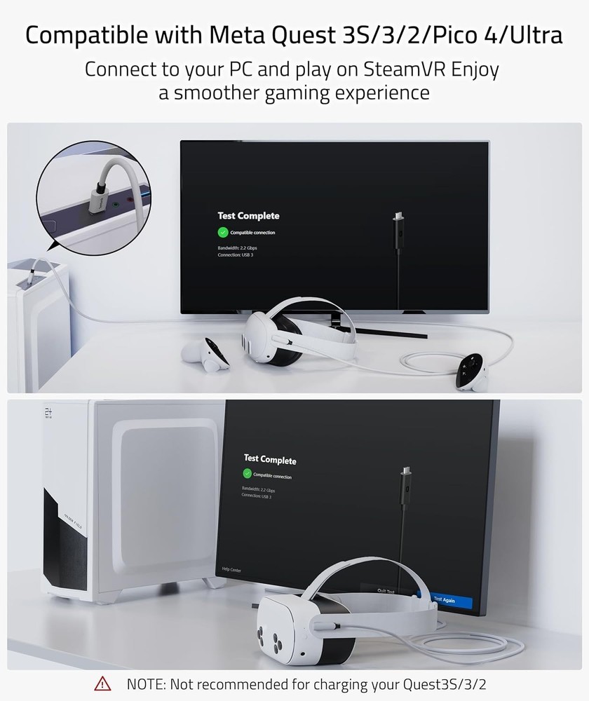 Ultimate 16FT VR Link Cable for Oculus Quest & Meta Devices - Durable and Fast