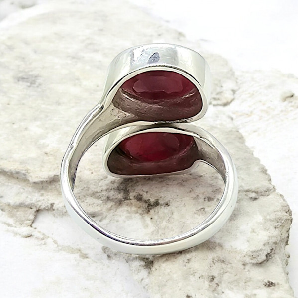 11 carat Ruby Ring, Size 8.5, 40th Anniversary Stone, Sterling Silver, July
