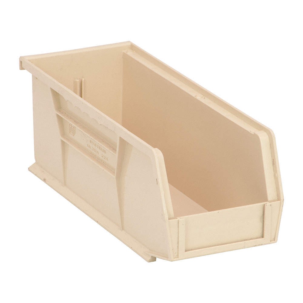 QUANTUM STORAGE SYSTEMS QUS224IV Hang and Stack Bin,Ivory,PP,4 in 9U519