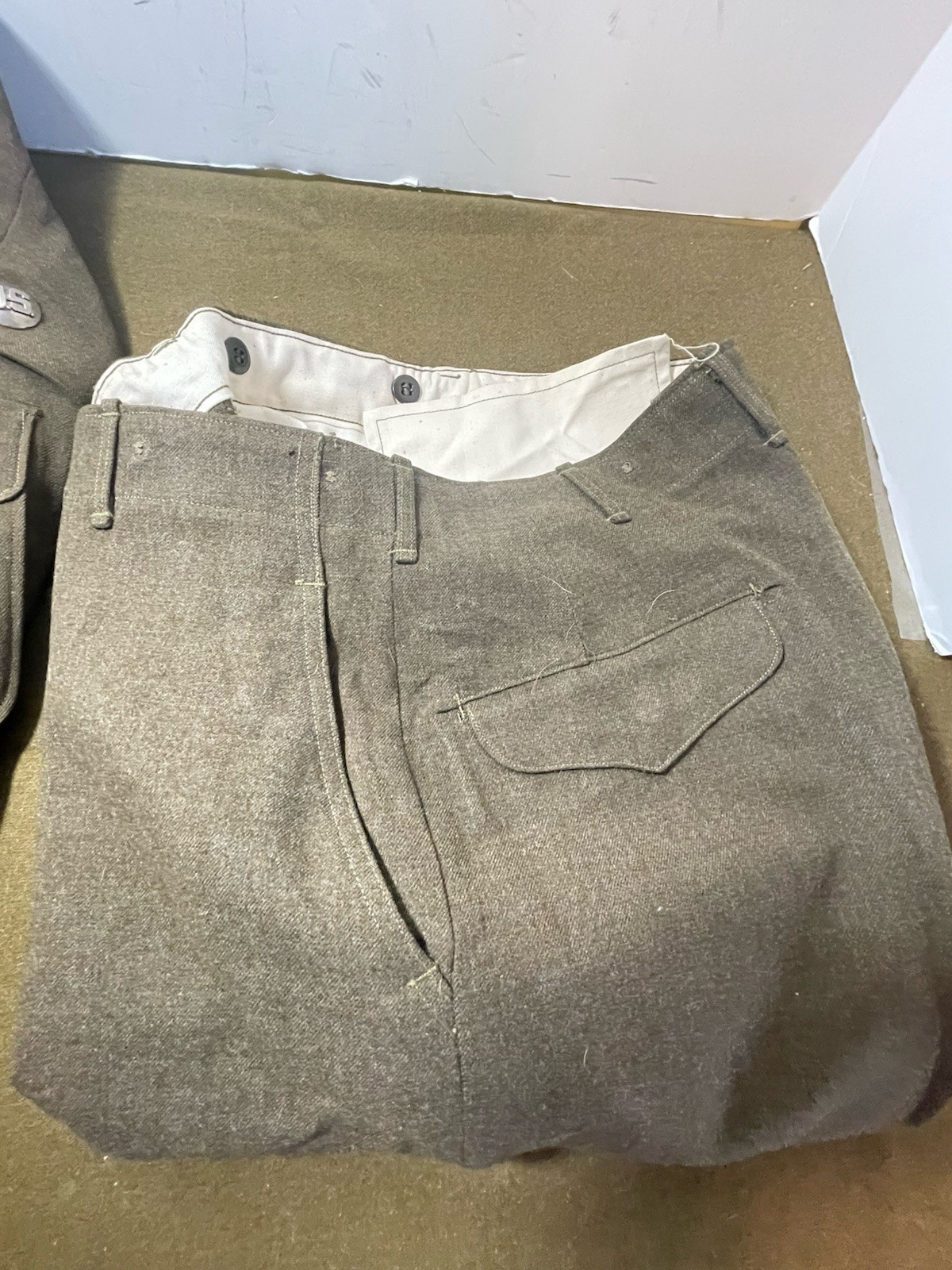 WW2 US Army 4th Army Ike Jacket And Pants 36R Had A Few Landry Number