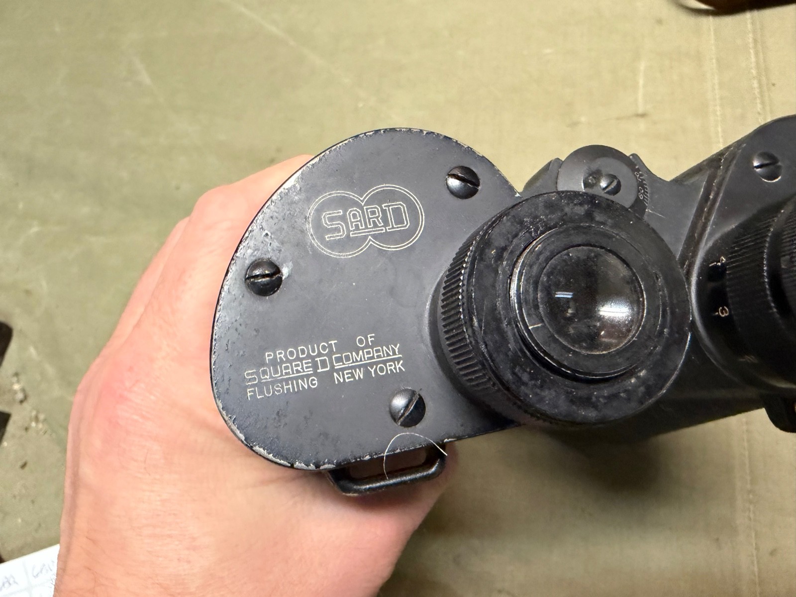 ORIGINAL WWII US NAVY USN MARK 21 7X50 BINOCULARS & CARRY STRAP