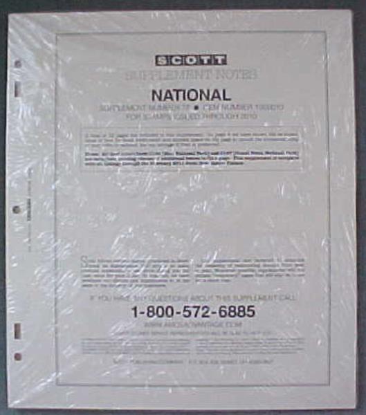 2010 Scott National Supplement #78  NEW *