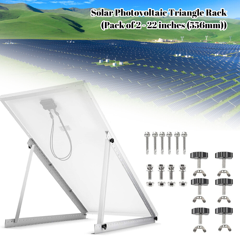 4x Solar Panel RV Tilt Mount Brackets Boat Rooftop Flat Surface Adjustable Frame