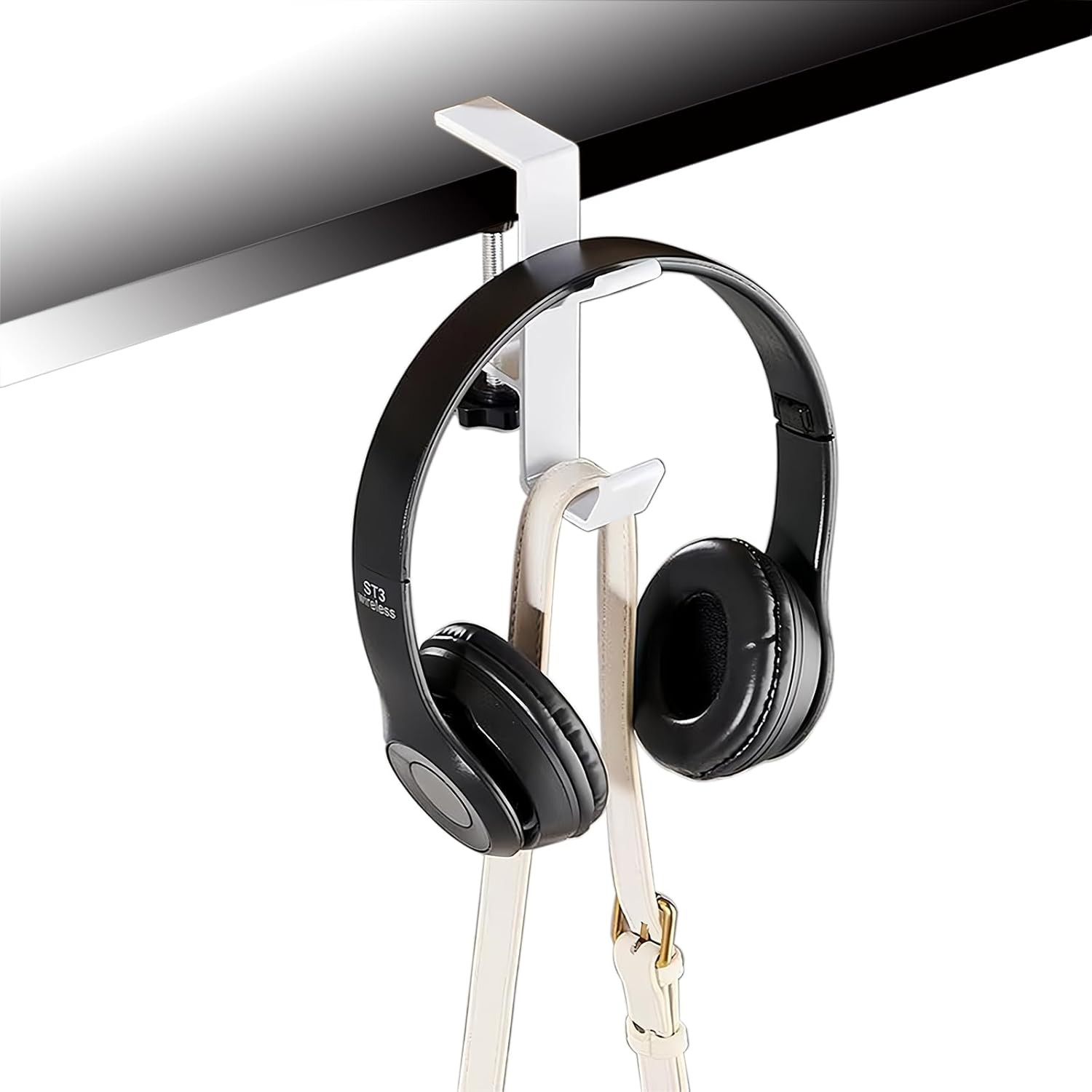 Adjustable Hook for L Shaped Gaming Desk, under Gaming Desk with Hook Holder