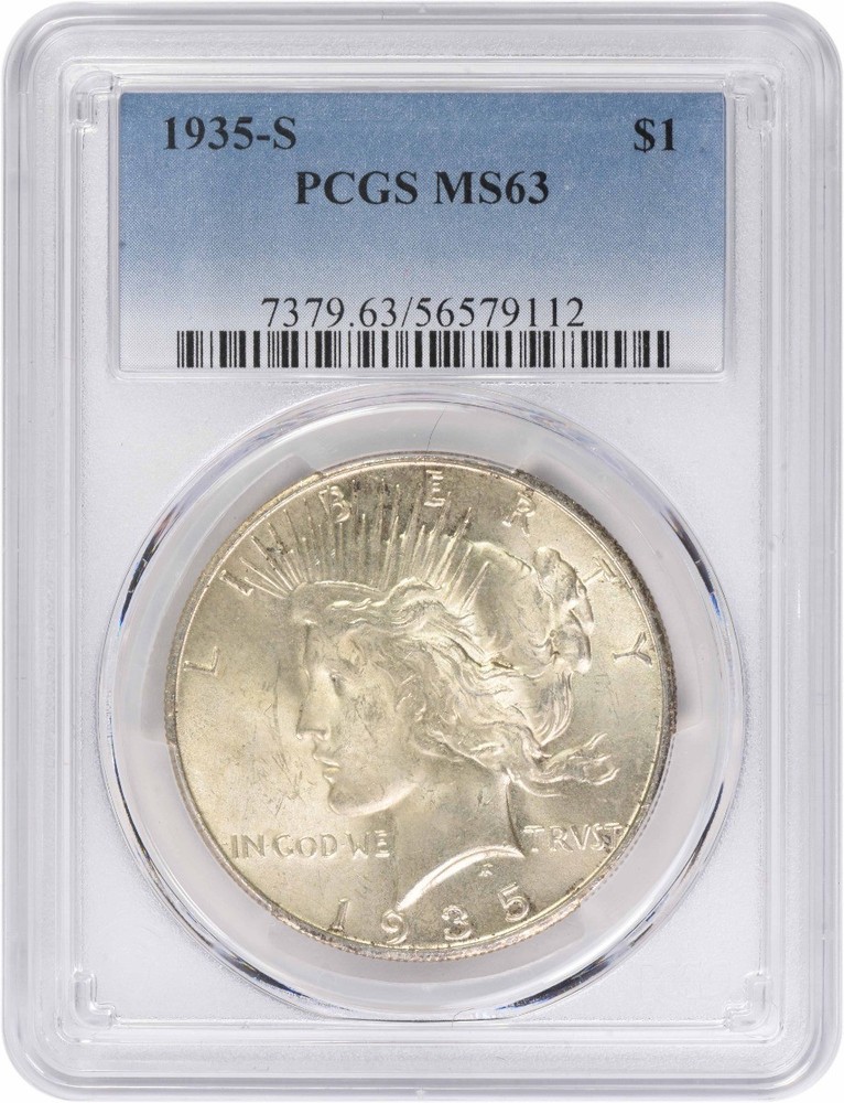 1935-S Peace Silver Dollar MS63 PCGS