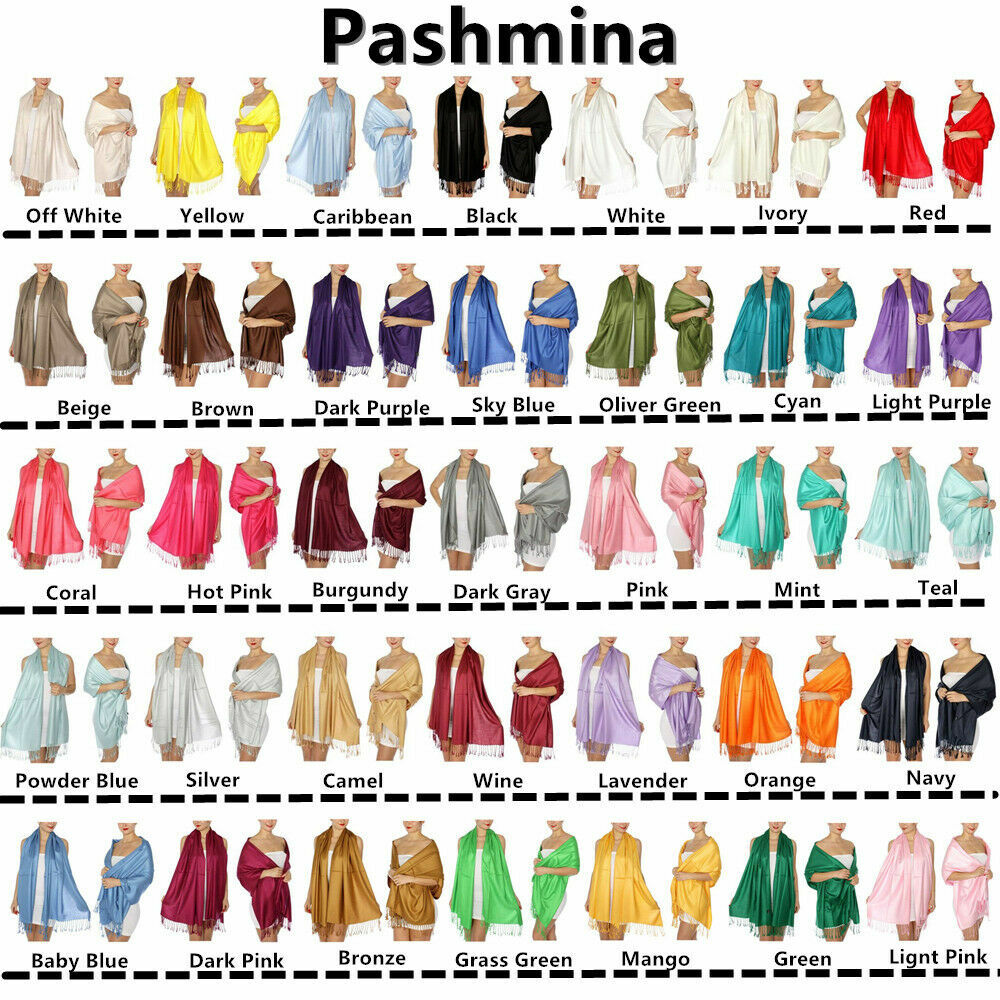 Solid Pashmina Silky Cashmere Feel Shawl Scarf Wrap -perfect party favor-66color