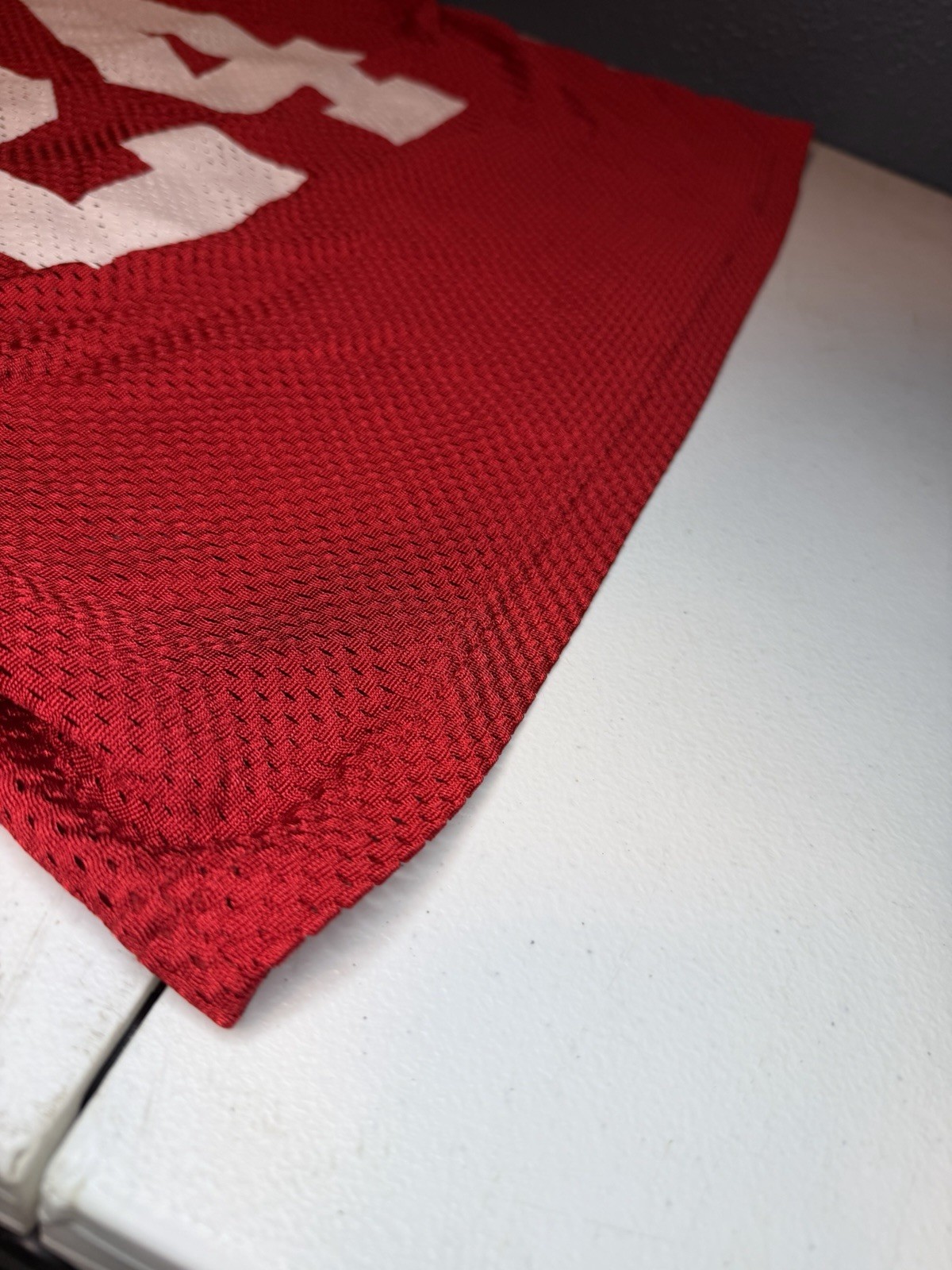 Vintage Russell Athletic Football Practice Jersey #24 Red Mesh XL 90s