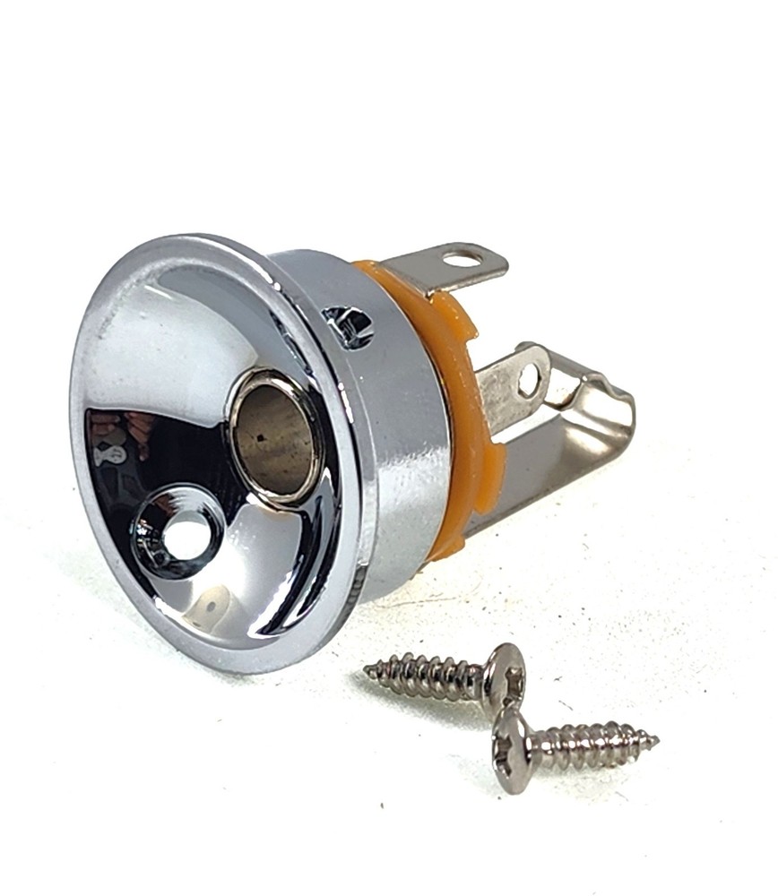 Chrome Modern Tele Jack Socket w/ Jack & Screws