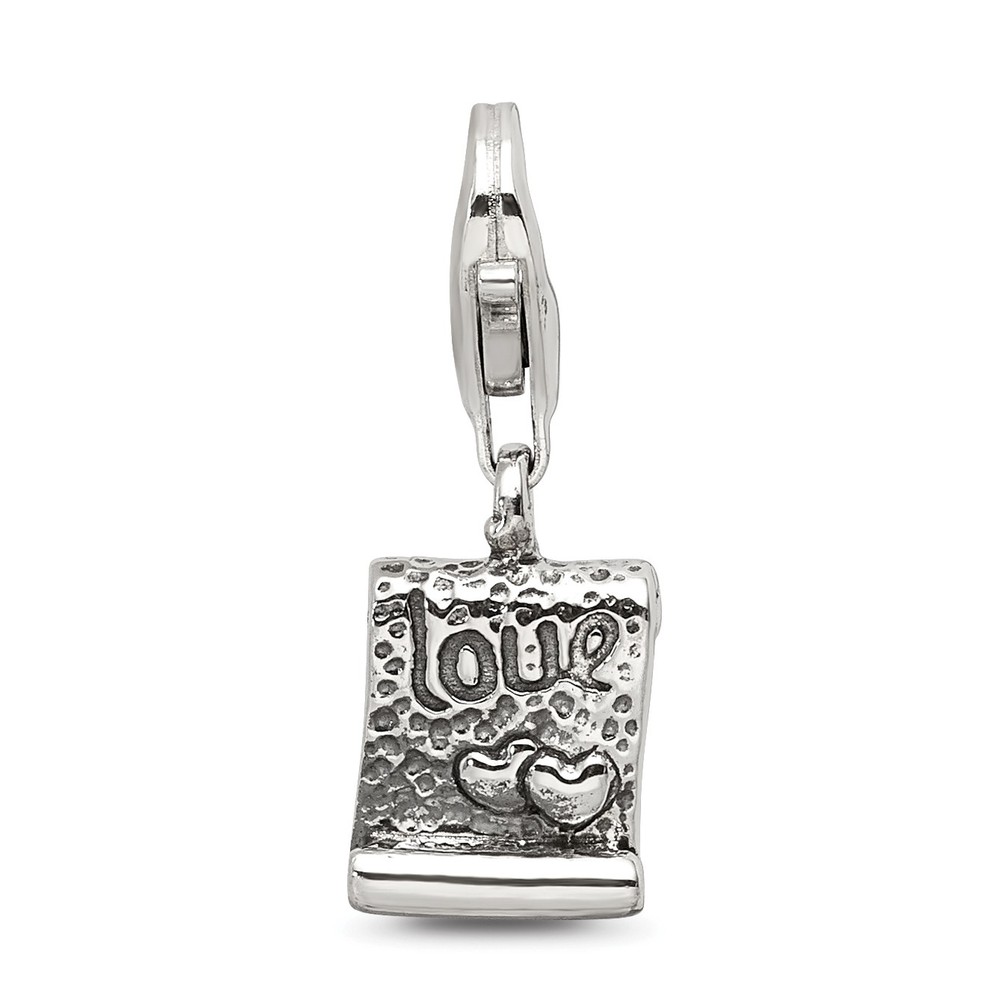 Silver Reflections Love Note Click-on for Bead QRS559