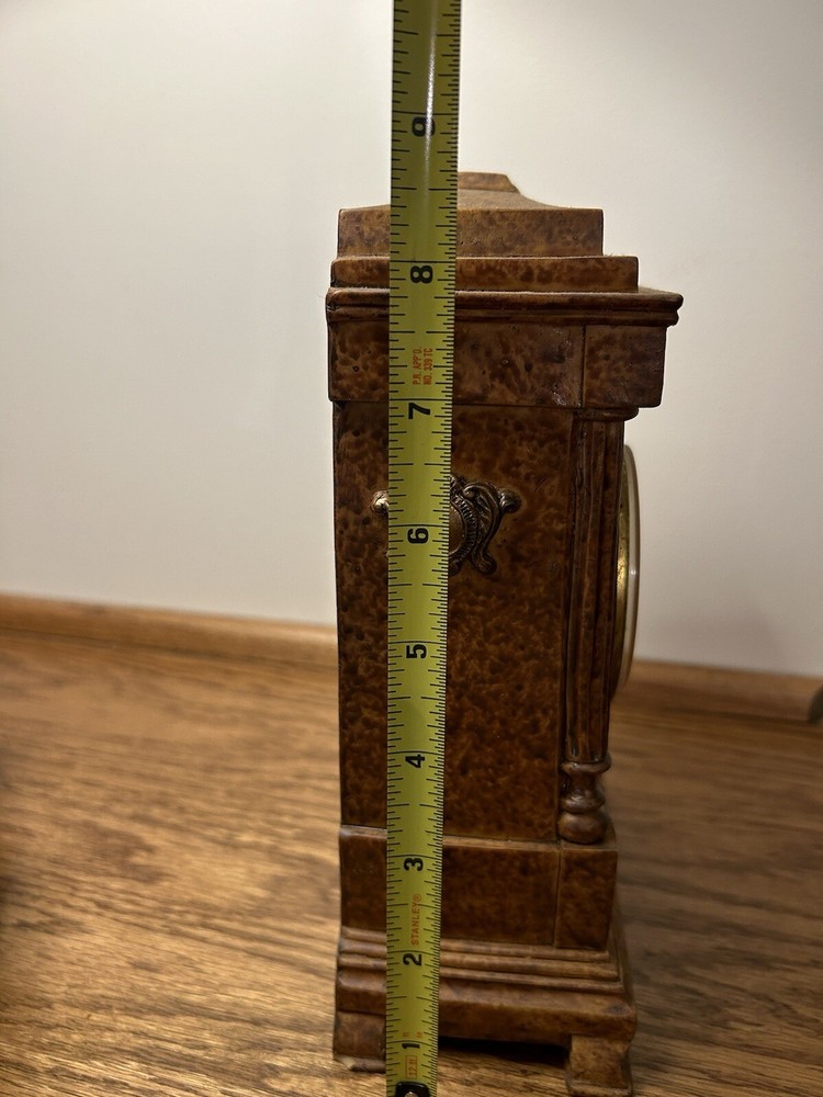 Marble Effect Resin Mantel Clock