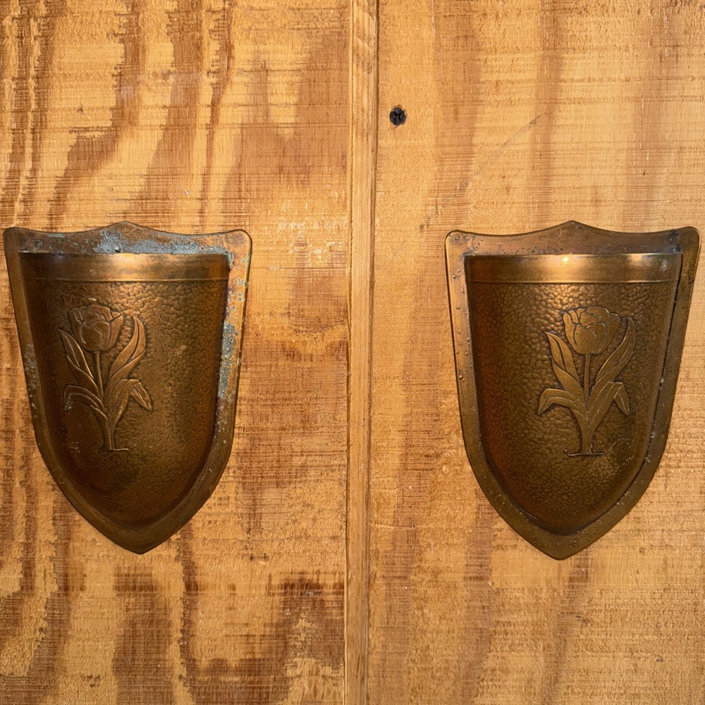 1920’s Hammered Copper Wall Pockets