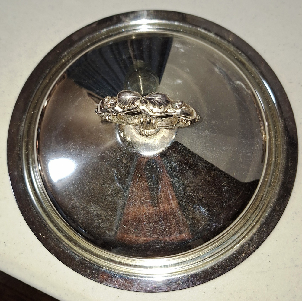 Vintage 4-Piece "Italy EPZ Silverplated" Serving Footed Dish, Glass Bowl Insert