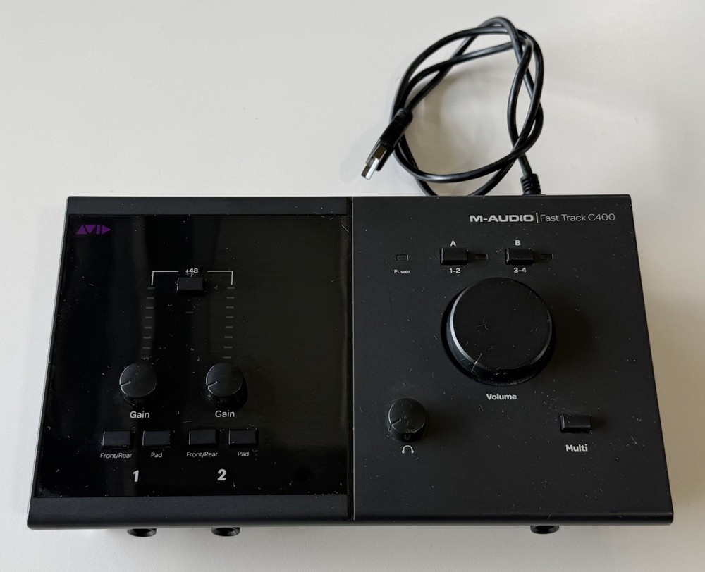 M-Audio Fast Track C400 USB Audio Interface, MIDI/S/PDIF, 2 Mic/Line Inputs