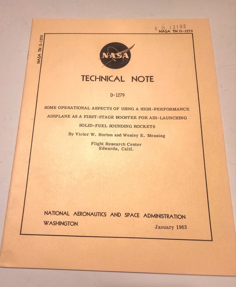1963 NASA/Space Technical Note #D-1279