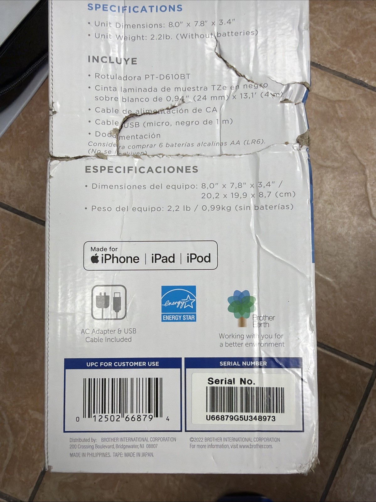 Brother P-Touch PTD610BT 10.2" x 4.8"x 12.6" 30 mm/s Print Speed Label Maker New