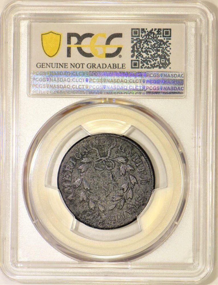 1801 Three Errors Reverse Draped Bust Large Cent PCGS-F Details