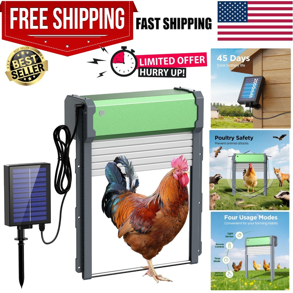 Automatic Chicken Coop Door Solar: Automatic Chicken Door - Solar Powered Chicke