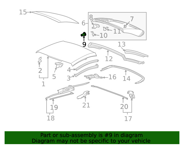 Genuine GM Folding Top Front Latch Bushing 25898407