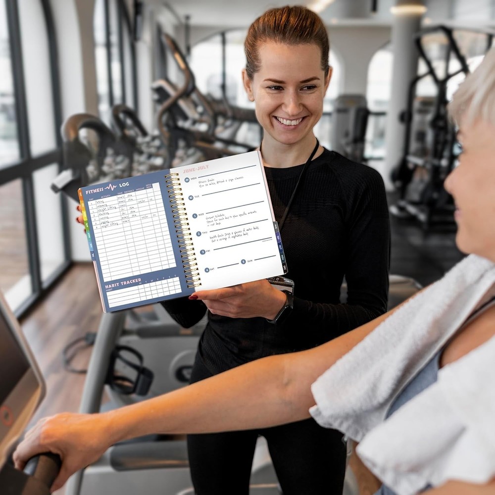 Compact Workout Journal 2026 A5 Size Pink for Logging Exercises and Progress