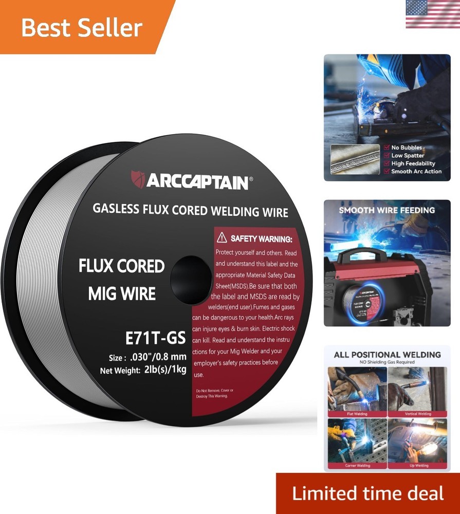 2LB .030 Flux Core Welding Wire - Versatile & Vacuum Packed for Optimal Quality