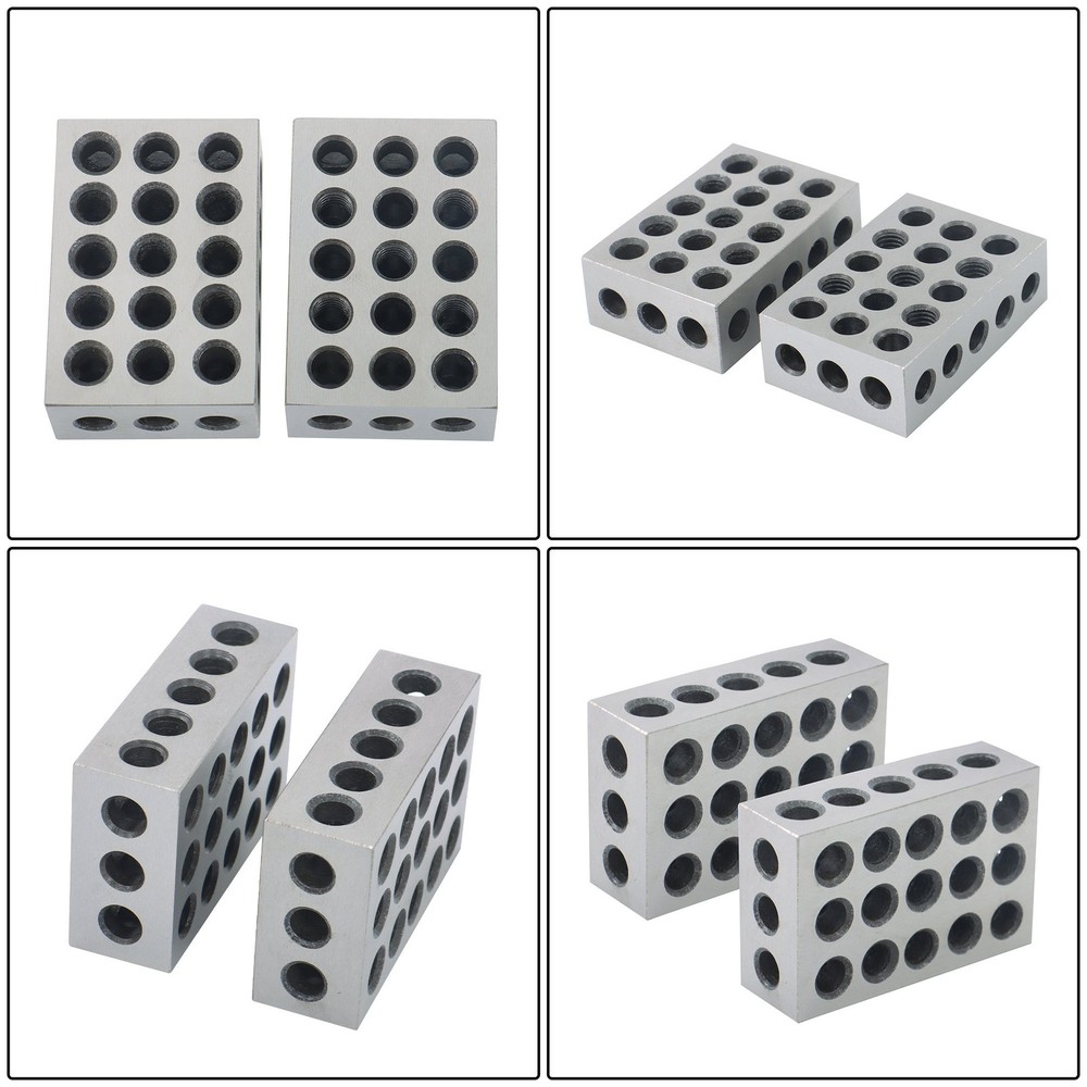 1/8" Thin Parallel Set & 1 Matched Pair 1-2-3 Block Set 23 Holes US