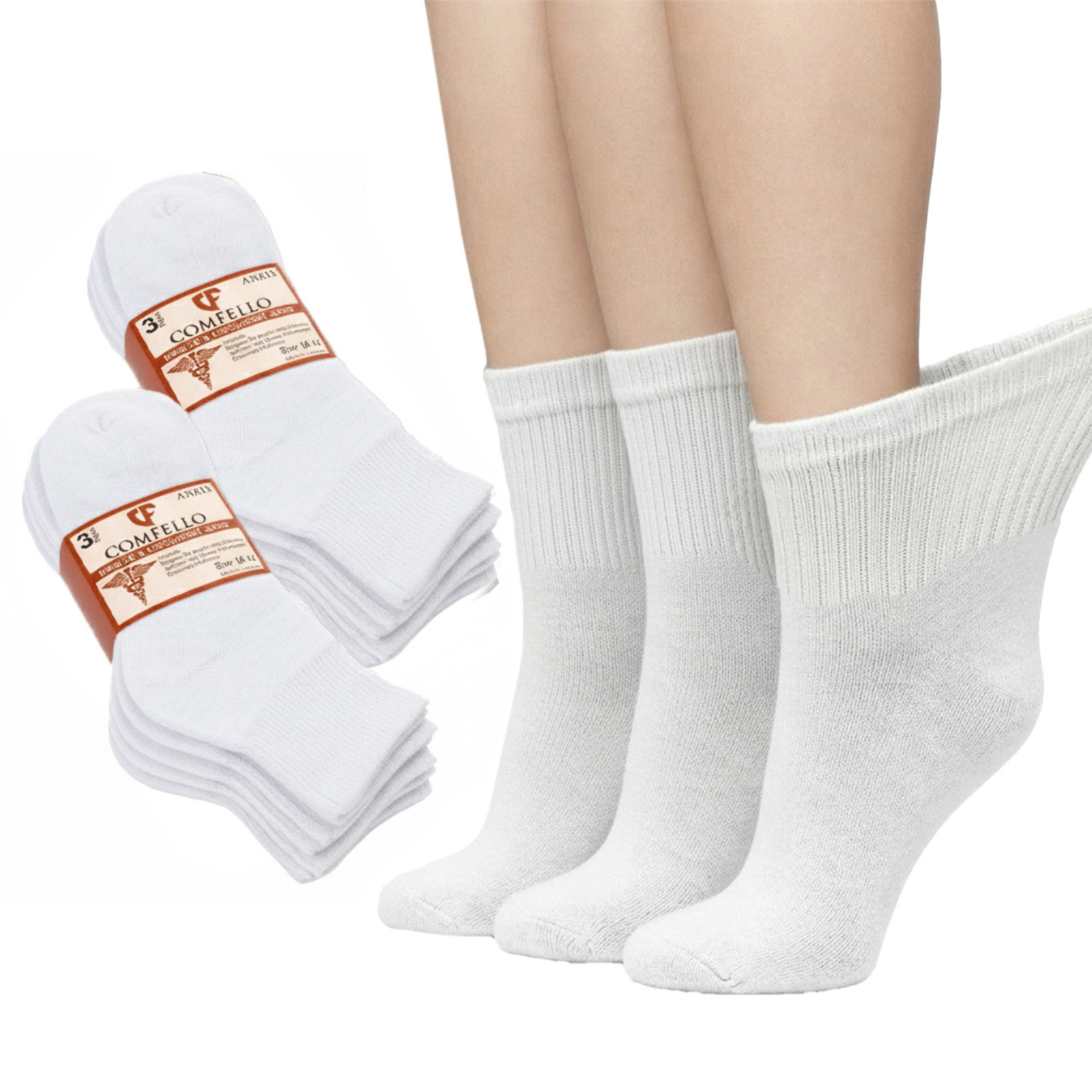 Diabetic Ankle Quarter Socks Mens Womens Non-Binding Health Circulatory Cotton