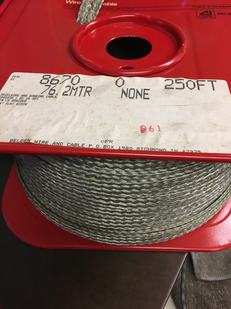 8670   BELDEN SHIELDING AND BONDING  CABLE 3/4" FLAT WIDTH 250FT