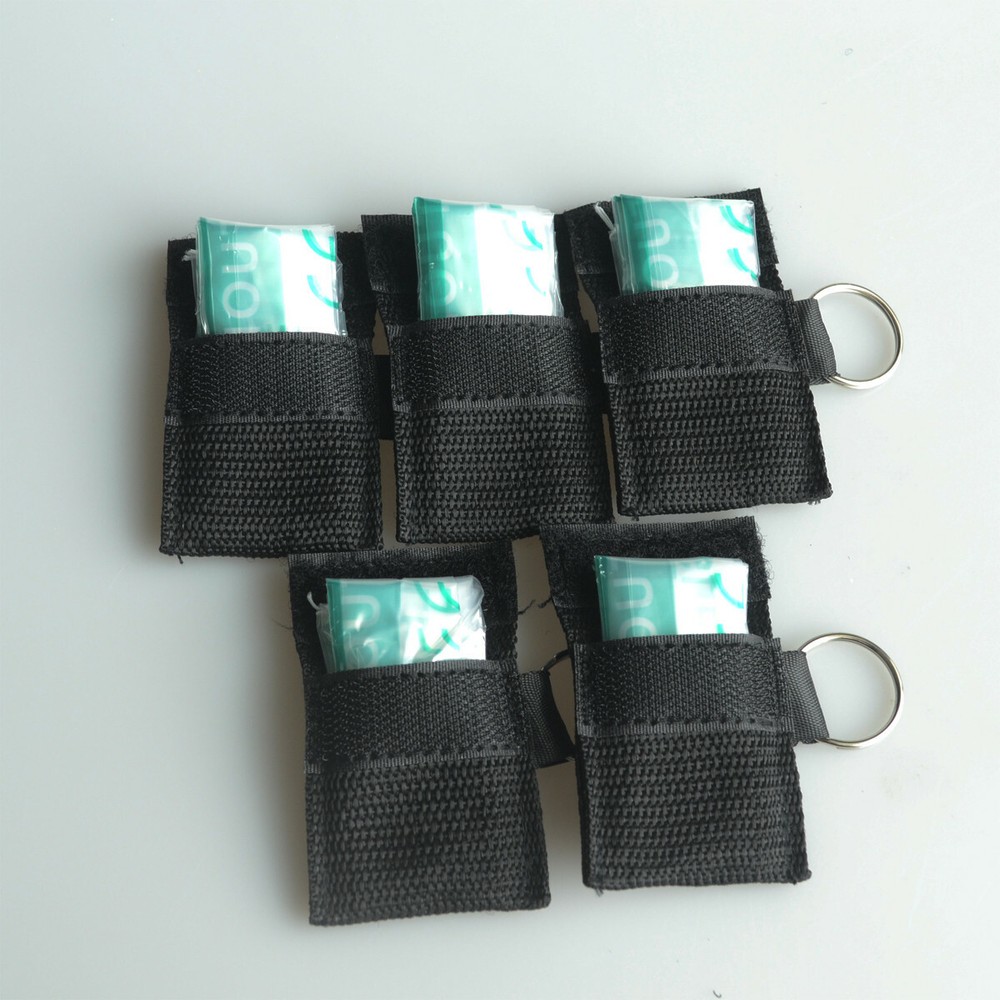100Pcs/Pack CPR Mask Keychain Ring Emergency Kit Rescue Face Shields First Aid