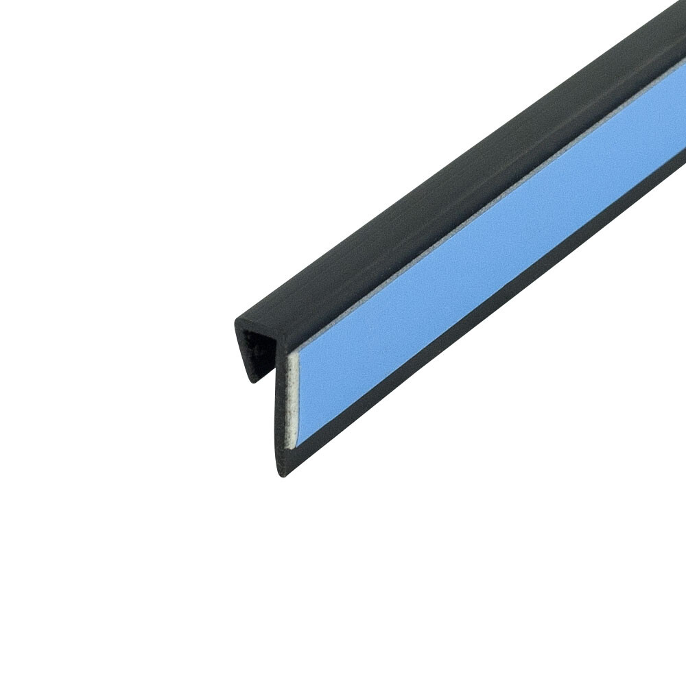 J Channel Fits Material 1/8" Black Styrene Cap Moulding w/Adhesive 8 Foot Length