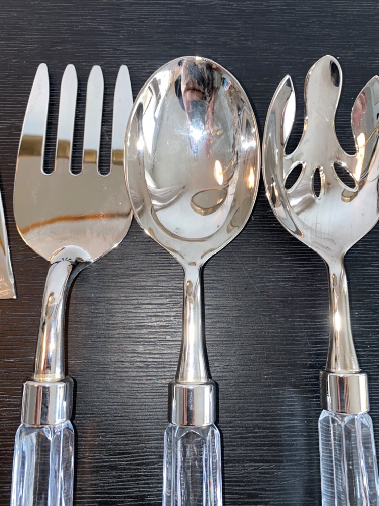 Vintage Quality Crystal Cake/Pie Knife Serving Set