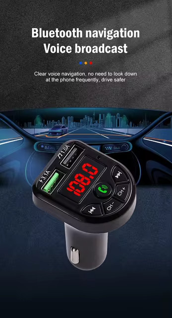 Car Bluetooth FM/MP3 Wireless Adapter USB Fast Charger 2 Music Player Handsfree
