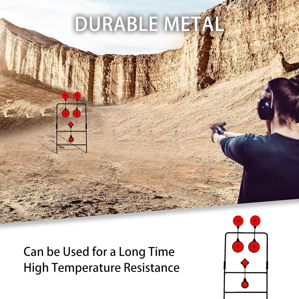 Metal Target, Backyard BB Target, Automatic Reset, Round, Iron, Portable Design,