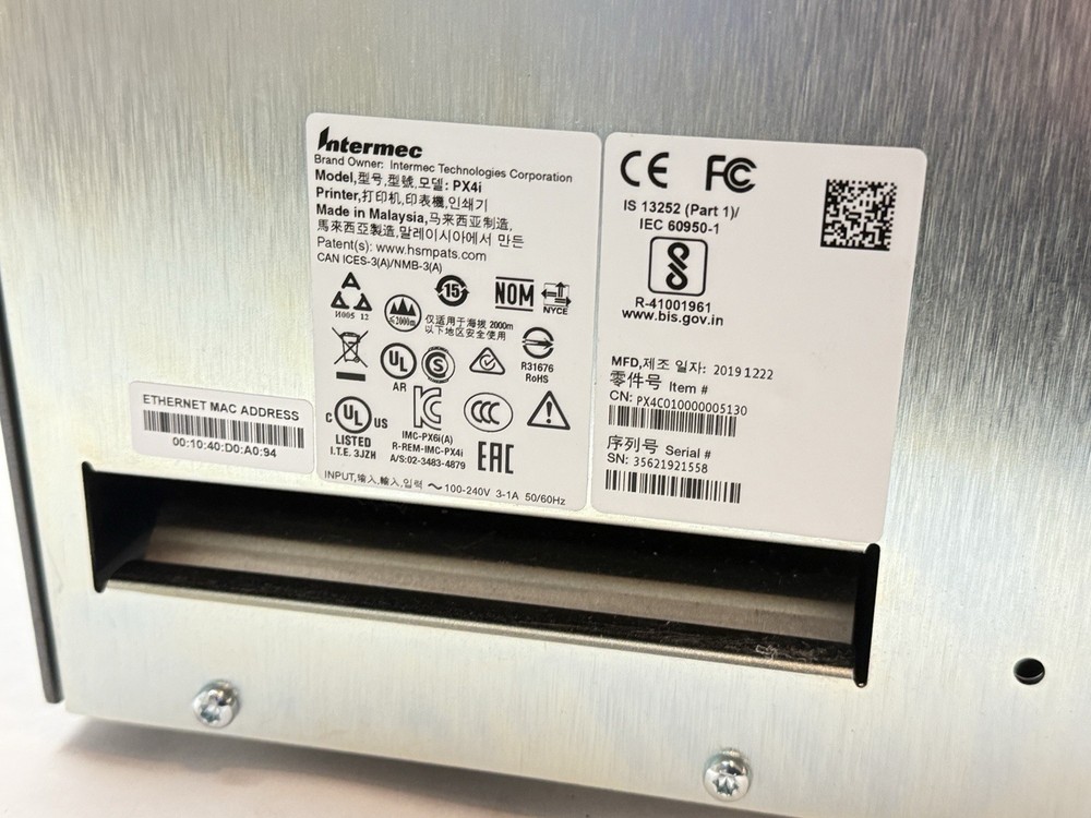 Intermec PX4i EasyCoder Barcode Label Printer PX4C010000005130 MISSING COVER