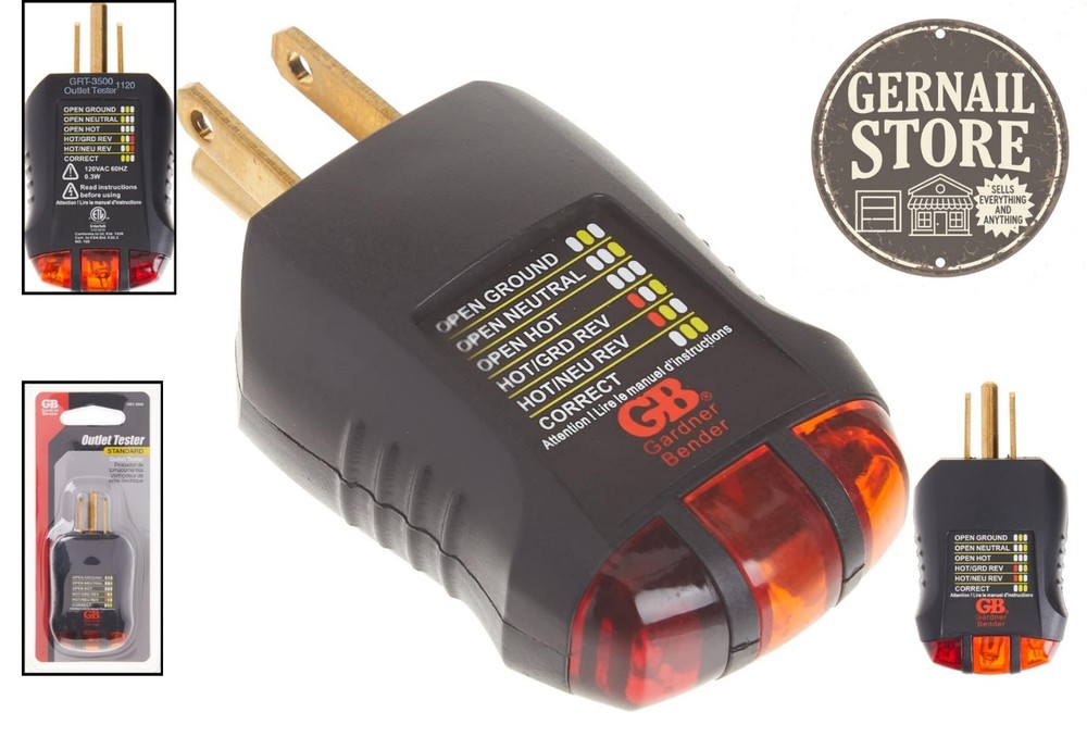 Portable Outlet Tester with Dual Status Chart for Quick Electrical Checks