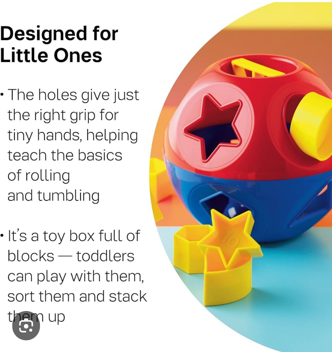 TUPPERWARE Shape O Ball Kids Hand Eye Coordination Learning TOY FREE KEYCHAIN