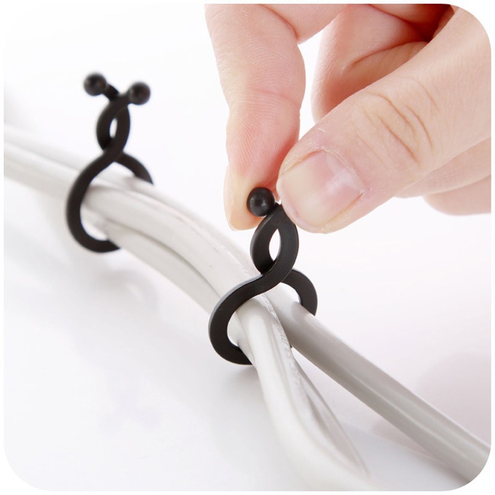 100 Pcs under Desk Wire Management Desktop Fixed Data Cable Clips