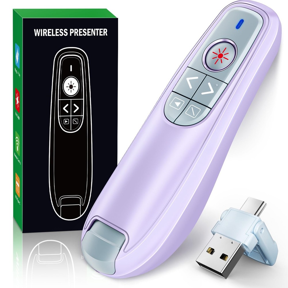 Presentation Clicker Wireless Presenter Remote Clicker, USB PowerPoint Clicke...