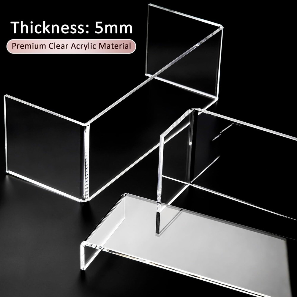 LFTYTUO 1 Set Large Acrylic Clear Display Risers, 3 Sizes 12"