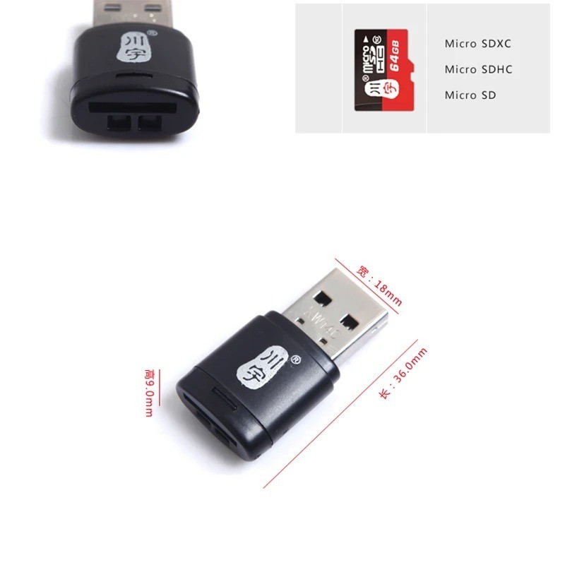 High Speed Mini USB 2.0 T-Flash Memory Card Reader Adapter for Computer
