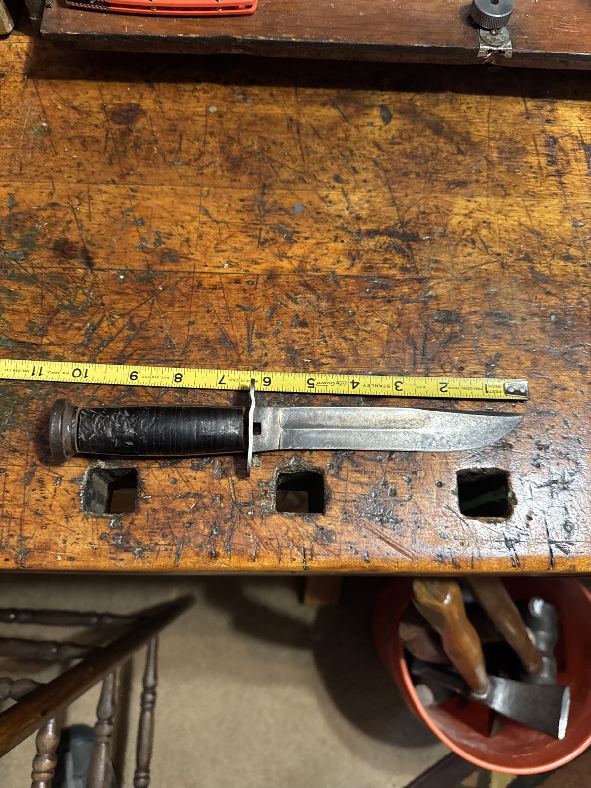 VINTAGE WESTERN BOULDER COLO PAT'D FIGHTING KNIFE MILITARY