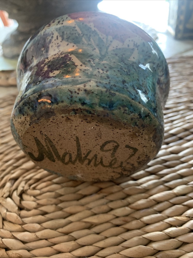 1997 Signed Pottery Vase Vintage