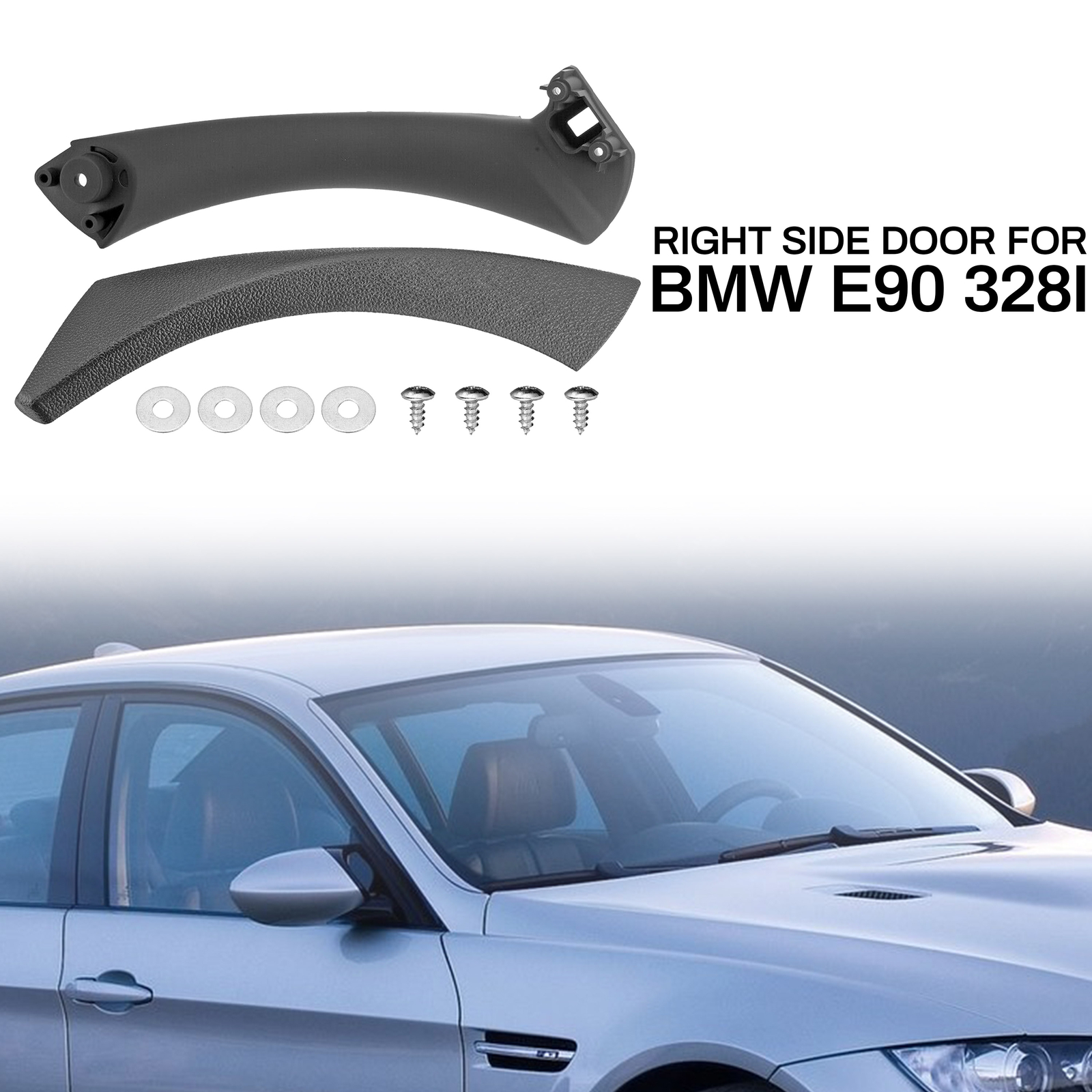 Right Inner Door Panel Handle Pull Outer Trim Cover For 2004-12 BMW E90 E91 328i