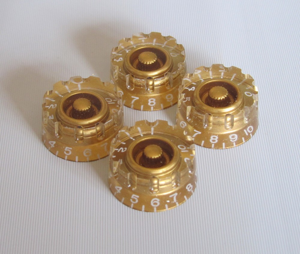 Set of 4 Gold Knurled Guitar Knobs Control Knobs Speed Knob for Les Paul