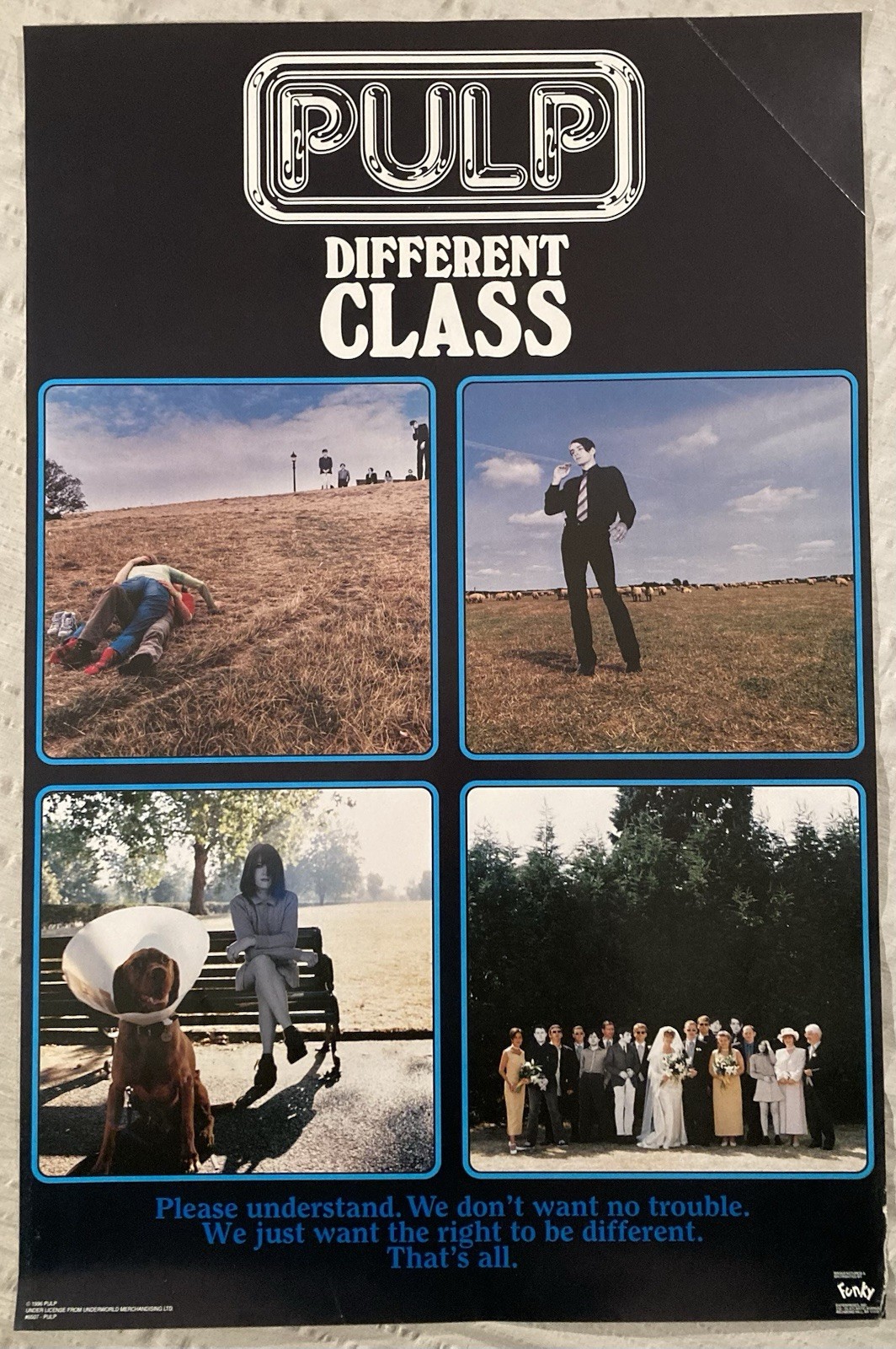 Pulp 1996 Poster Different Class Jarvis Cocker Funky